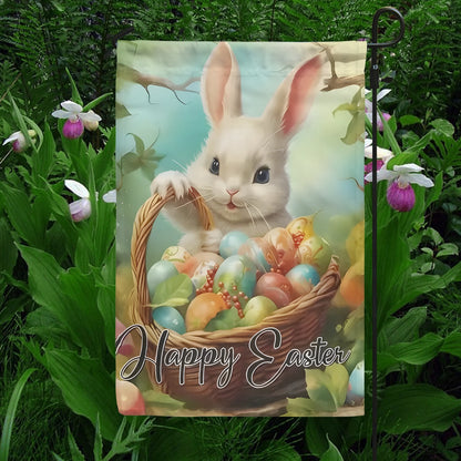 Shineful Garden Flag 12" x 18" Springtime Bunny Bliss