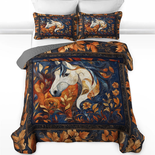 Shineful All Season Quilt 3-Piece Set - Majestic Horse Dreamscape