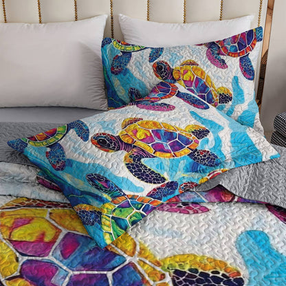 Shineful All Season Quilt 3-Piece Set Sea Turtle Snuggle