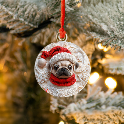 Shineful 2D Acrylic Ornament Snowy Puggy