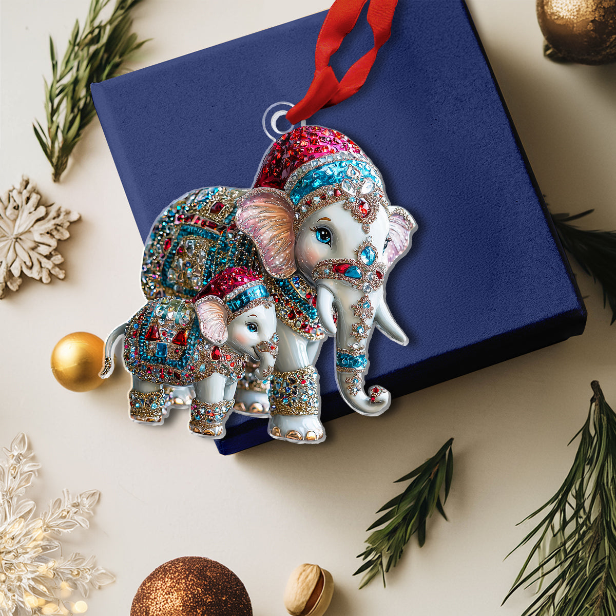 Shineful 2D Acrylic Ornament Twinkling Cheerful Elephant