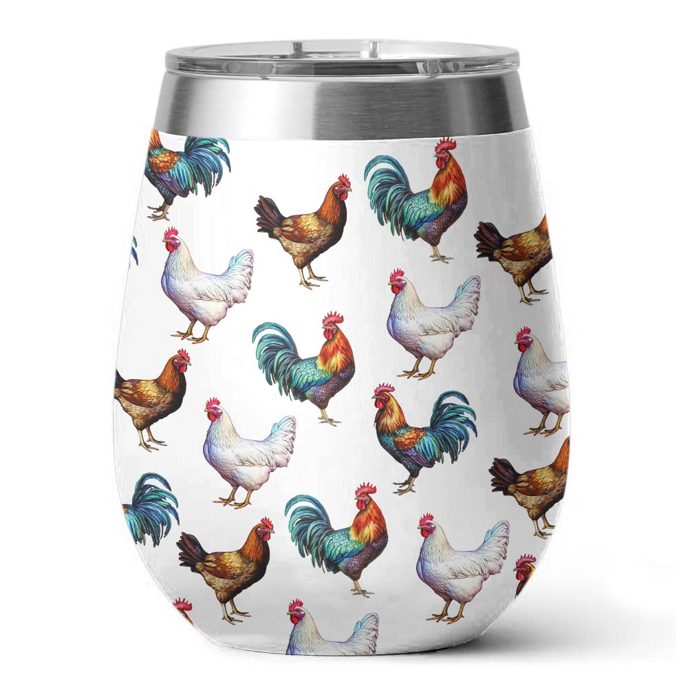 Chicken 12 Oz Shineful™ Wine Tumbler Strength Tl10 12Oz