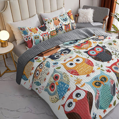 Shineful All Season Quilt 3-Piece Set - Owl Fiesta