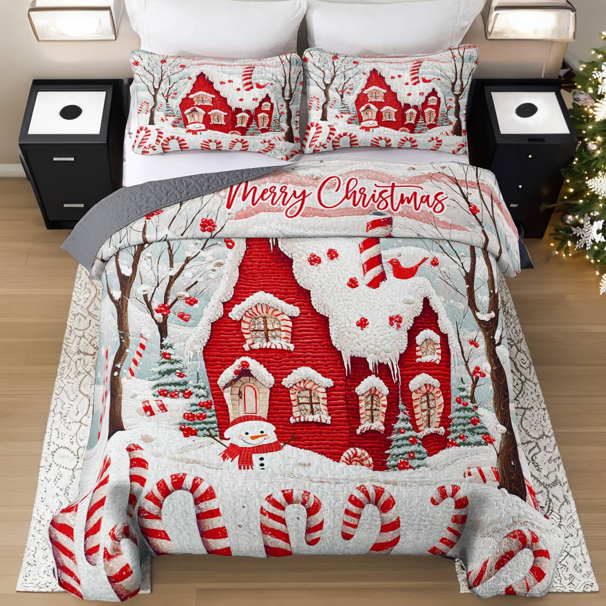 Shineful All Season Quilt 3-Piece Set Cheerful Christmas