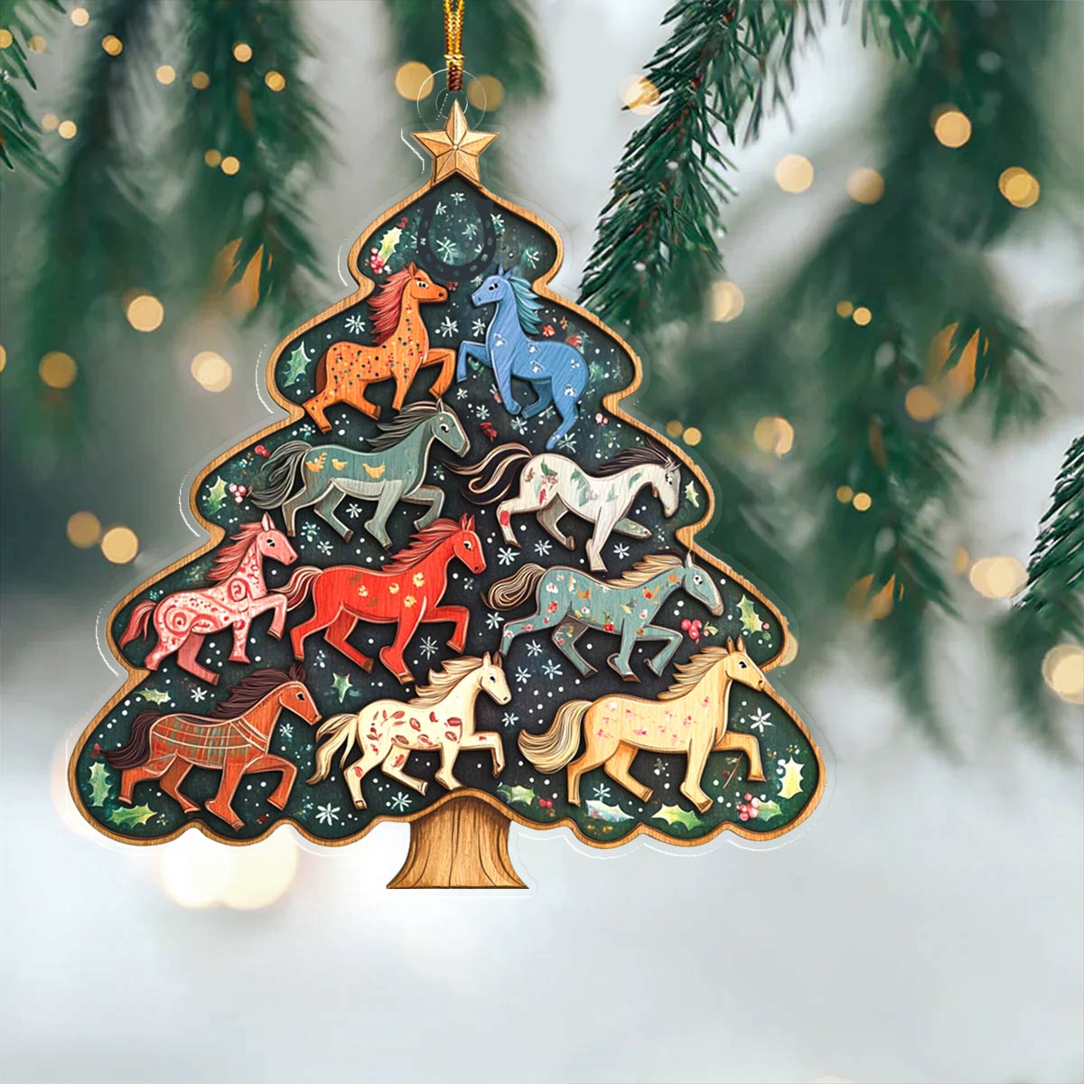 Shineful 2D Acrylic Ornament Sweet Horses Lovely