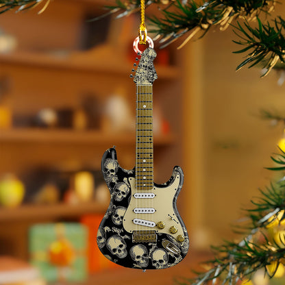 Shineful 2D Acrylic Ornament - Rock n' Skull Guitar