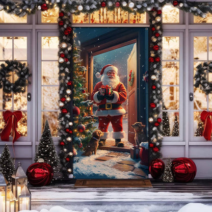 Shineful Door Cover Merry Santa