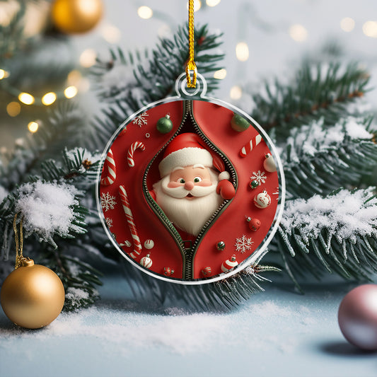 Shineful 2D Acrylic Ornament - Santa Surprise Christmas