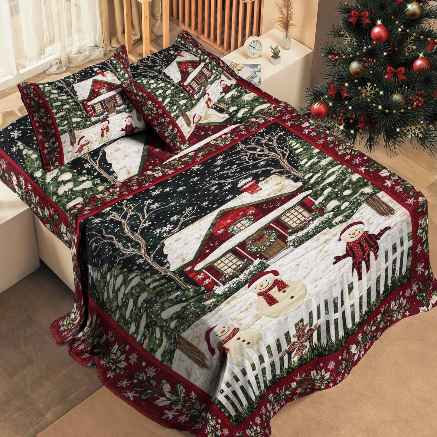 Shineful 4-Piece Bed Sheet Set Festive Frolic