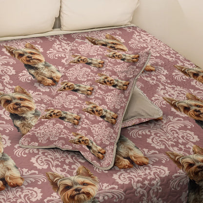 Shineful All Season Quilt 3-Piece Set Elegant Yorkie Bliss