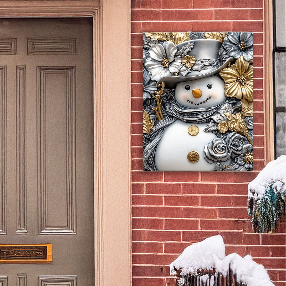 Shineful 2D Metal Sign - Elegant Frosty Snowman