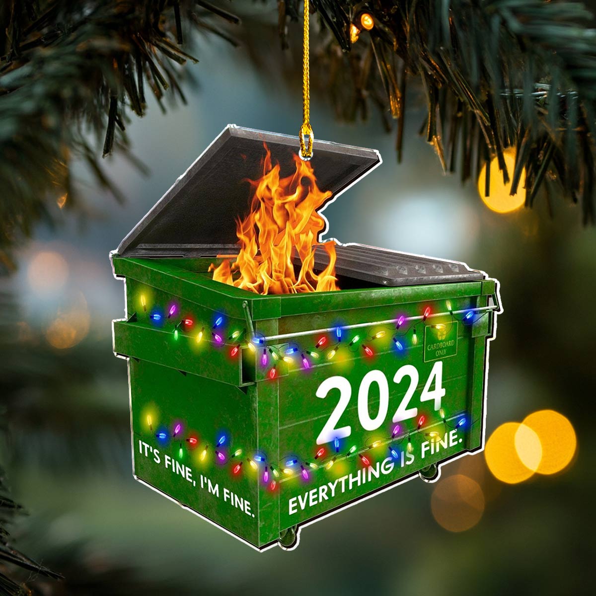 Shineful 2D Acrylic Ornament 2024 Dumpster Fire