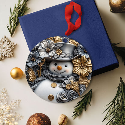 Shineful 2D Acrylic Ornament - Elegant Frosty Snowman