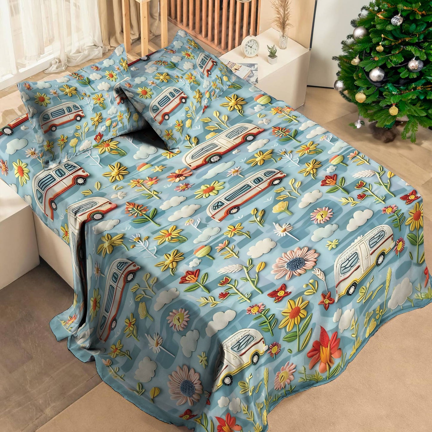 Ensemble de draps Shineful 4 pièces Camping Adventure