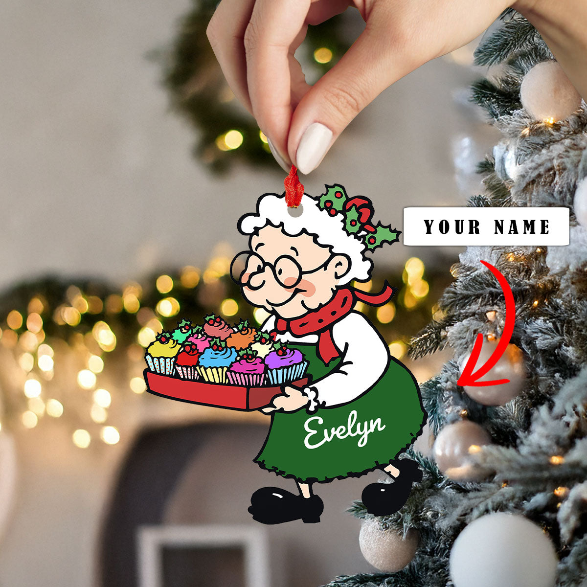 Shineful 2D Acrylic Ornament - Personalized Baking Grandma