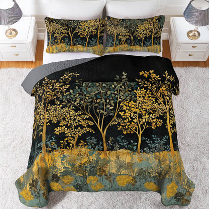 Shineful All Season Quilt 3-teiliges Set Golden Forest 