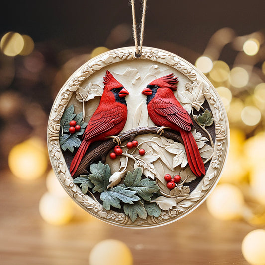 Glänzendes 2D-Ornament aus Acryl – Cardinal Cheer