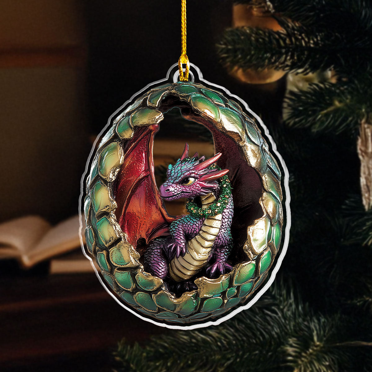 Glänzendes 2D-Acryl-Ornament - Dragon's Hearth Collection