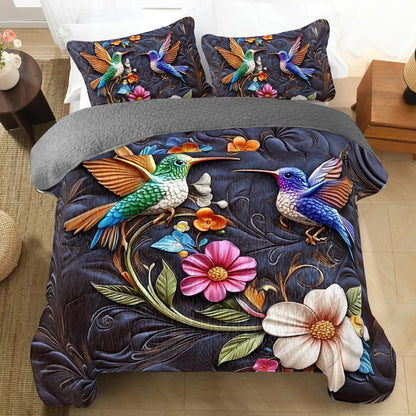 Shineful All Season Quilt 3-teiliges Set Hummingbird Dream