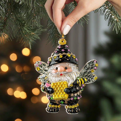 Shineful 2D Acrylic Ornament Bee Santa Festive Buzz of Joy