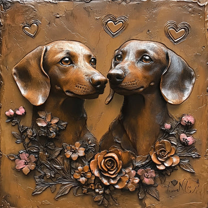 Shineful 2D Metal Sign Forever Dachshund Love