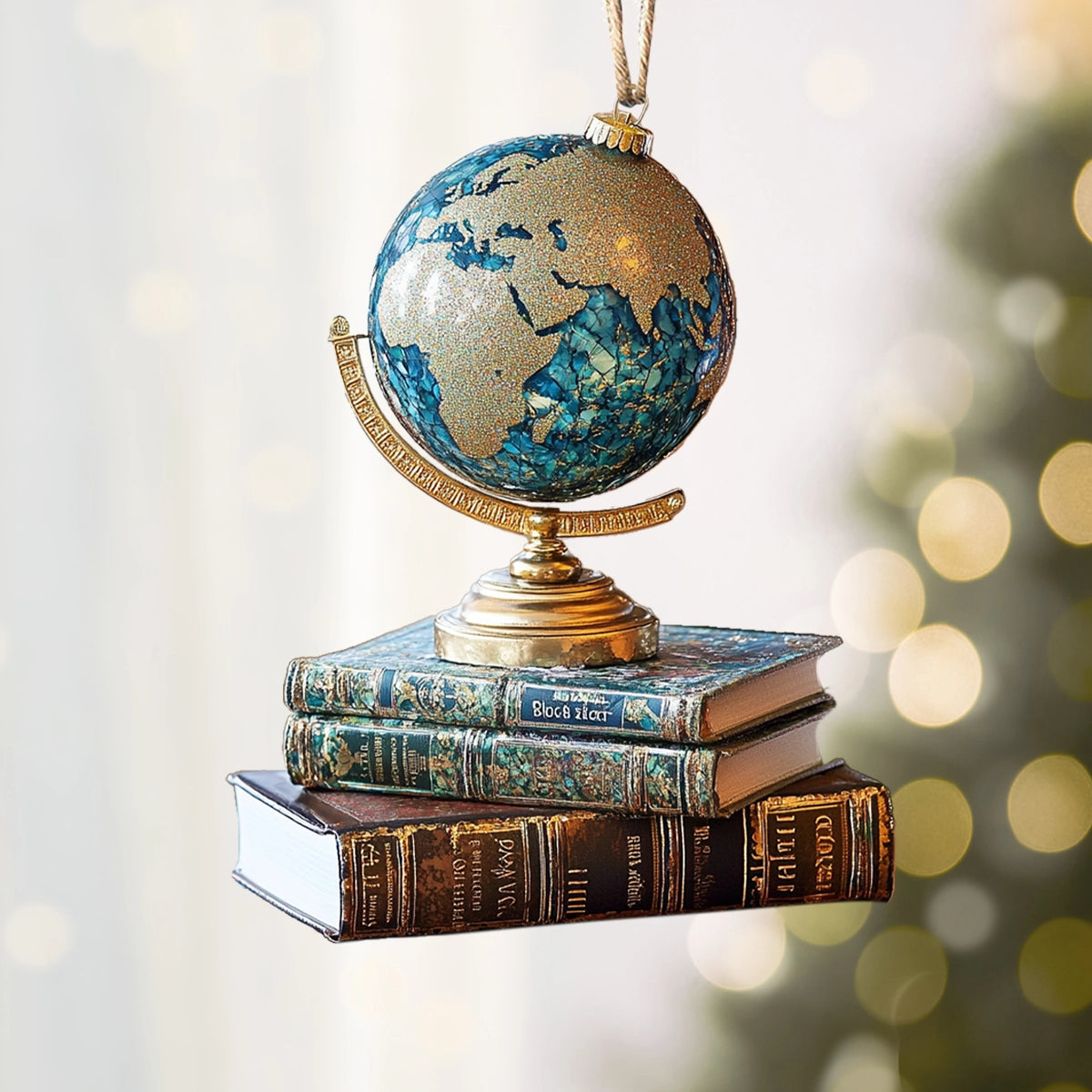 Shineful 2D Acrylic Ornament Globe Trotter’s Library