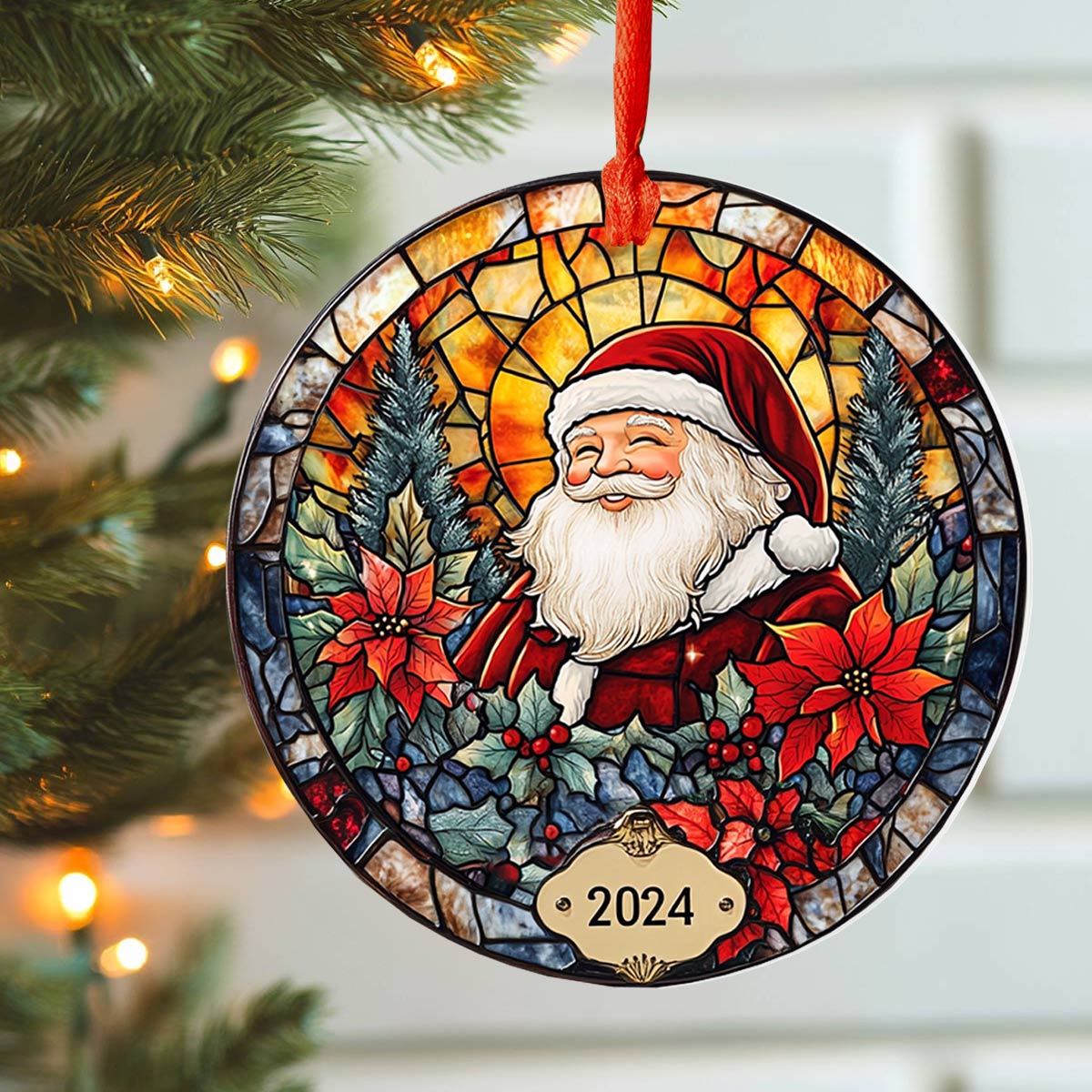 Glänzendes 2D-Acryl-Ornament für das Weihnachtsfenster 