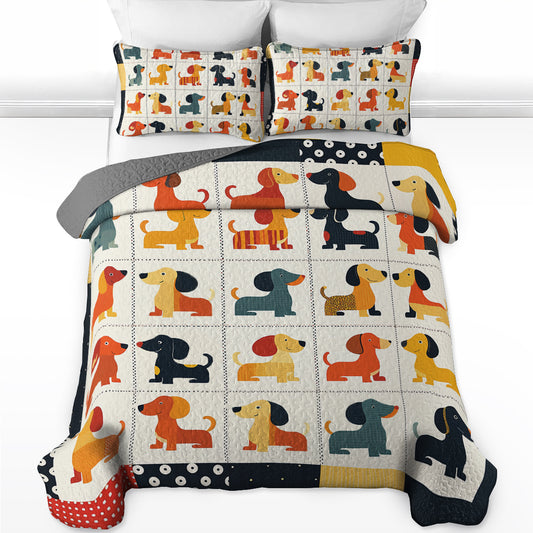 Shineful All Season Quilt 3-Piece Set Dachshund Delights