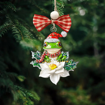 Shineful 2D Acrylic Ornament Twinkling Christmas Frog