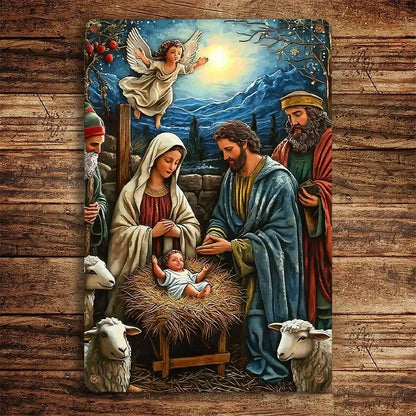 Shineful 2D Metal Sign Nativity Sacred Holy Family