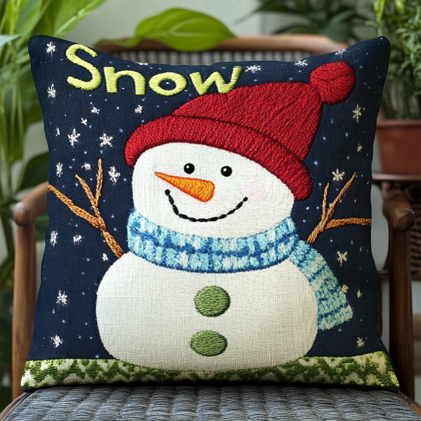 Shineful Pillow 2D Flat Print Christmas Frosty Friend