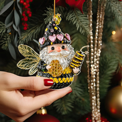 Shineful 2D Acrylic Ornament Bee Santa Festive Buzz of Joy