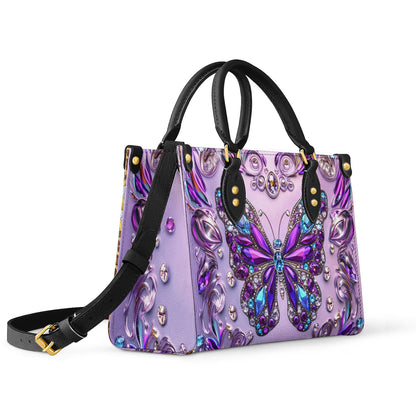 Shineful Leather Bag Gemstone Butterfly Elegance