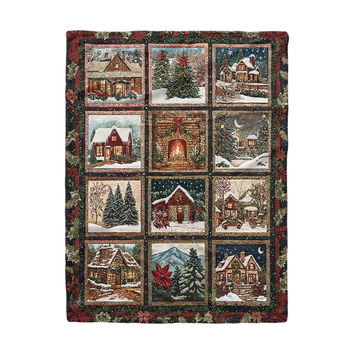 Shineful Fleece Blanket Christmas Village Charm