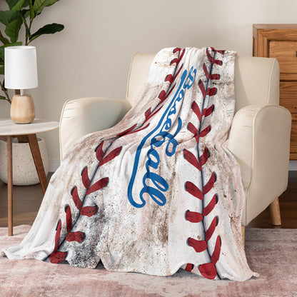 Couverture polaire brillante avec motif de baseball fier