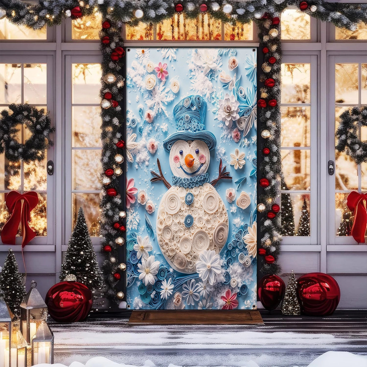 Shineful Door Cover - Happy Snowman