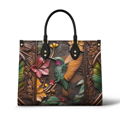 Shineful Leather Bag Luxury Hummingbird Embossed