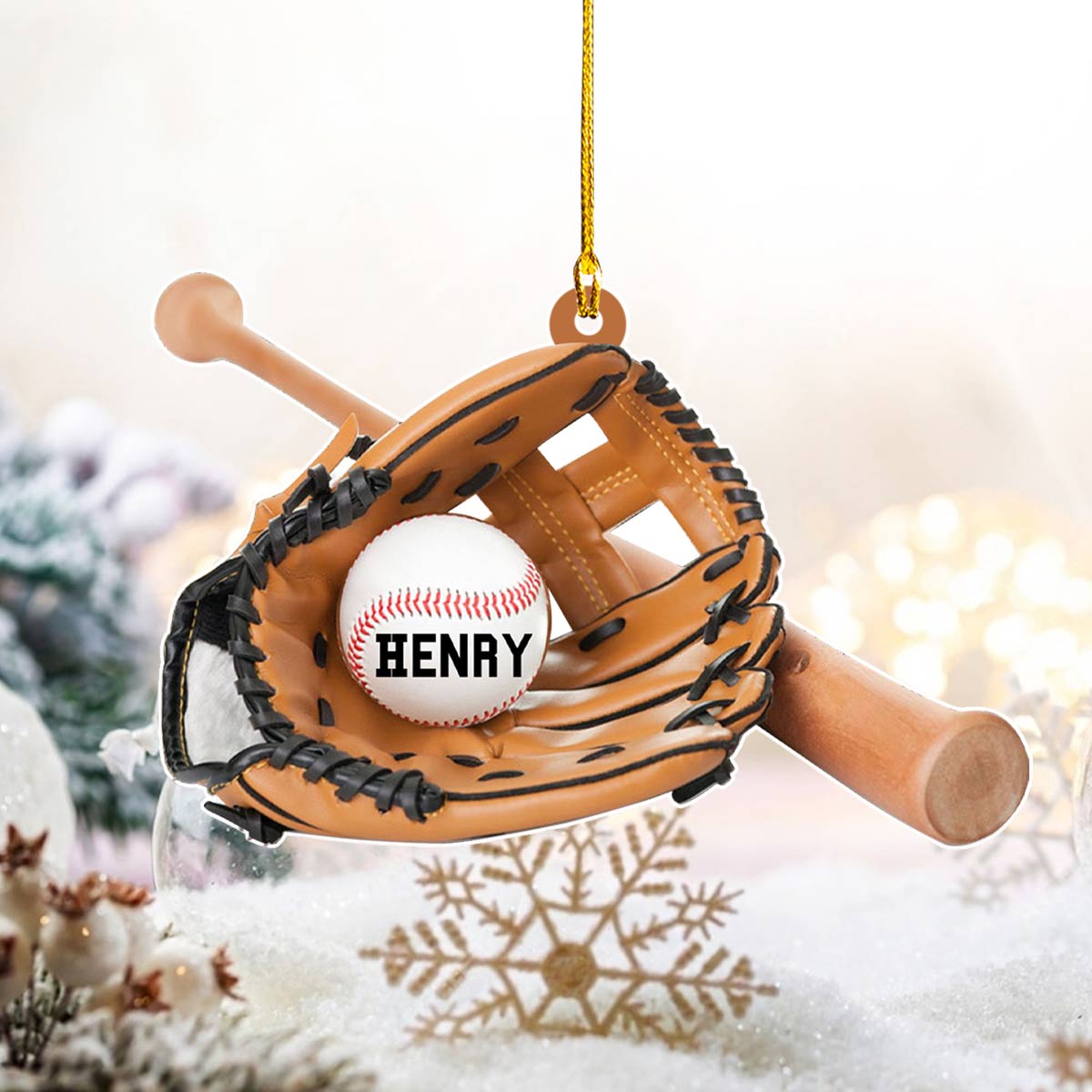 Shineful 2D Acrylic Ornament Home Run Baseball Christmas