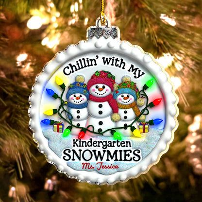 Shineful Acrylic Ornament Personalized Chill'in With My Kindergarten Snowmies