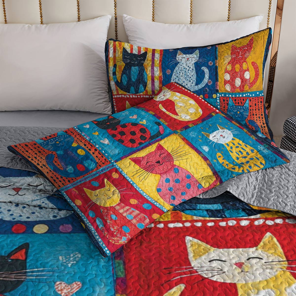 Shineful All Season Quilt 3-Piece Set Purrfect Pals