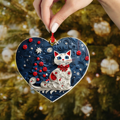 Shineful Acrylic Ornament Purr-fect Christmas Heart