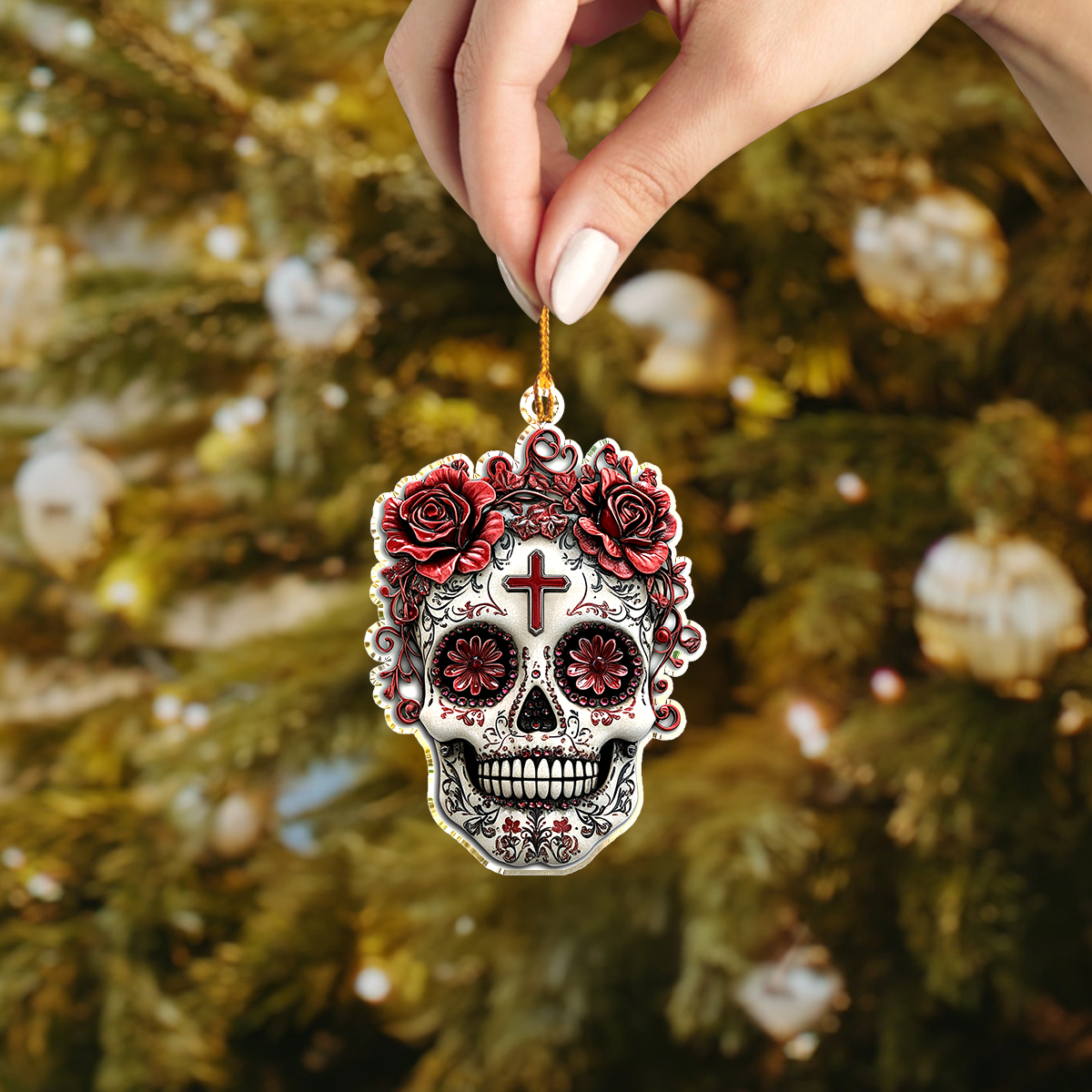 Shineful 2D Acrylic Ornament Eternal Rose Sugar Skull