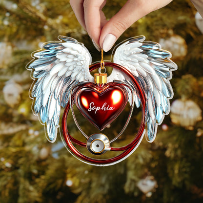 Shineful Personalized 2D Acrylic Ornament - Angel Heart Nurse