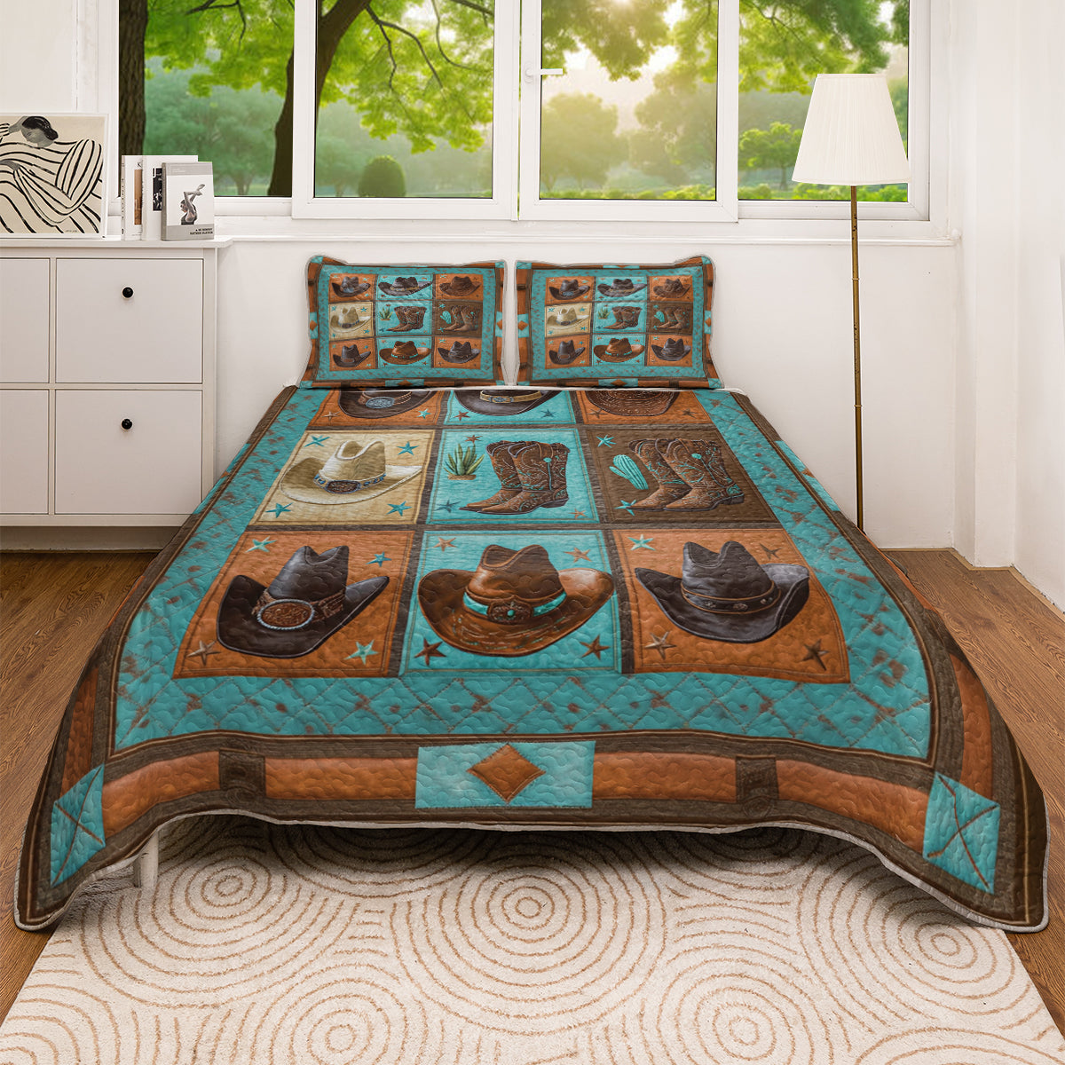 Shineful All Season Quilt 3-Piece Set Western Cowboy Vibe