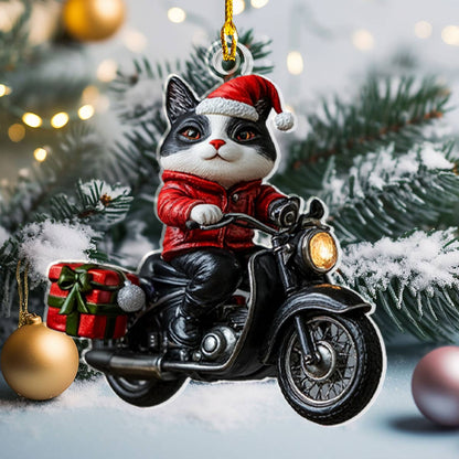 Shineful Acrylic Ornament Motorcycle Cat