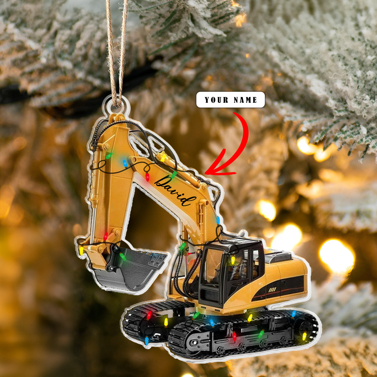 Shineful Personalized 2D Acrylic Ornament - Construction Vehicle