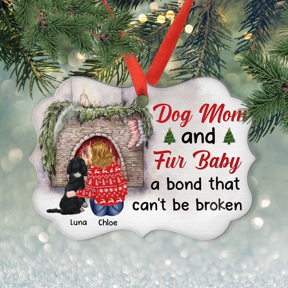 Dog Mom & Fur Baby - Personalized Custom Aluminium Ornament