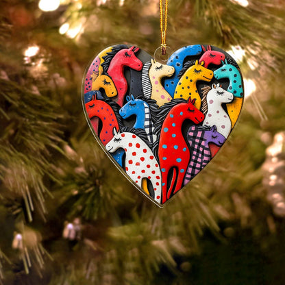 Shineful Acrylic Ornament Pretty Colorful Horses