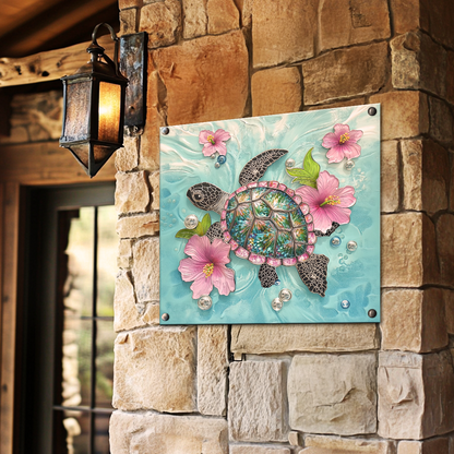 Shineful 2D Metal Sign Sea Turtle Elegance