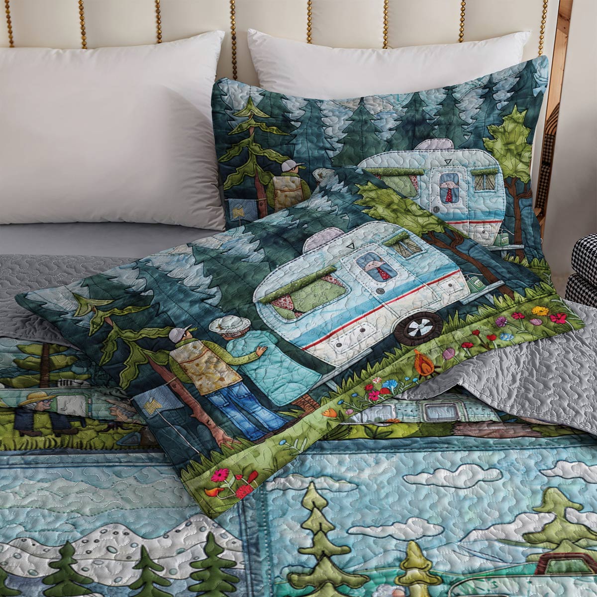 Shineful All Season Quilt 3-teiliges Set Happy Camper Lovely 